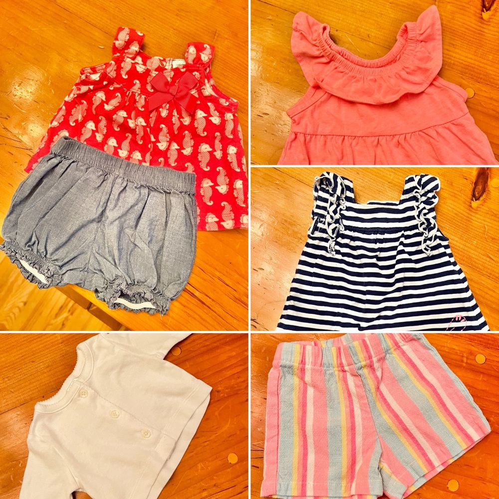 Bundle of Carter’s Baby girls 3 month size clothes 6 pcs items